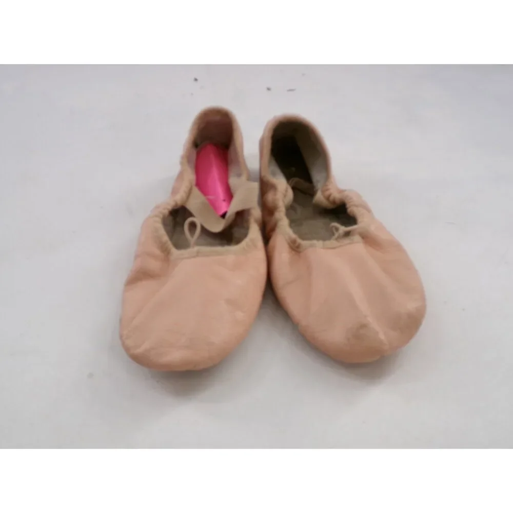 Pre-Owned Dance Ballet Shoes Bloch Youth 2M Tie Drawstring Leather Single Strap